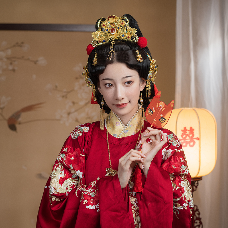 汉服婚嫁发冠发饰套装稷氏小筑