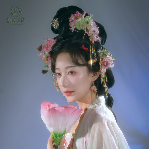 稷氏小筑 小莲蓬 汉服古风配饰仙气软杆发钗发饰汉服女发冠后压