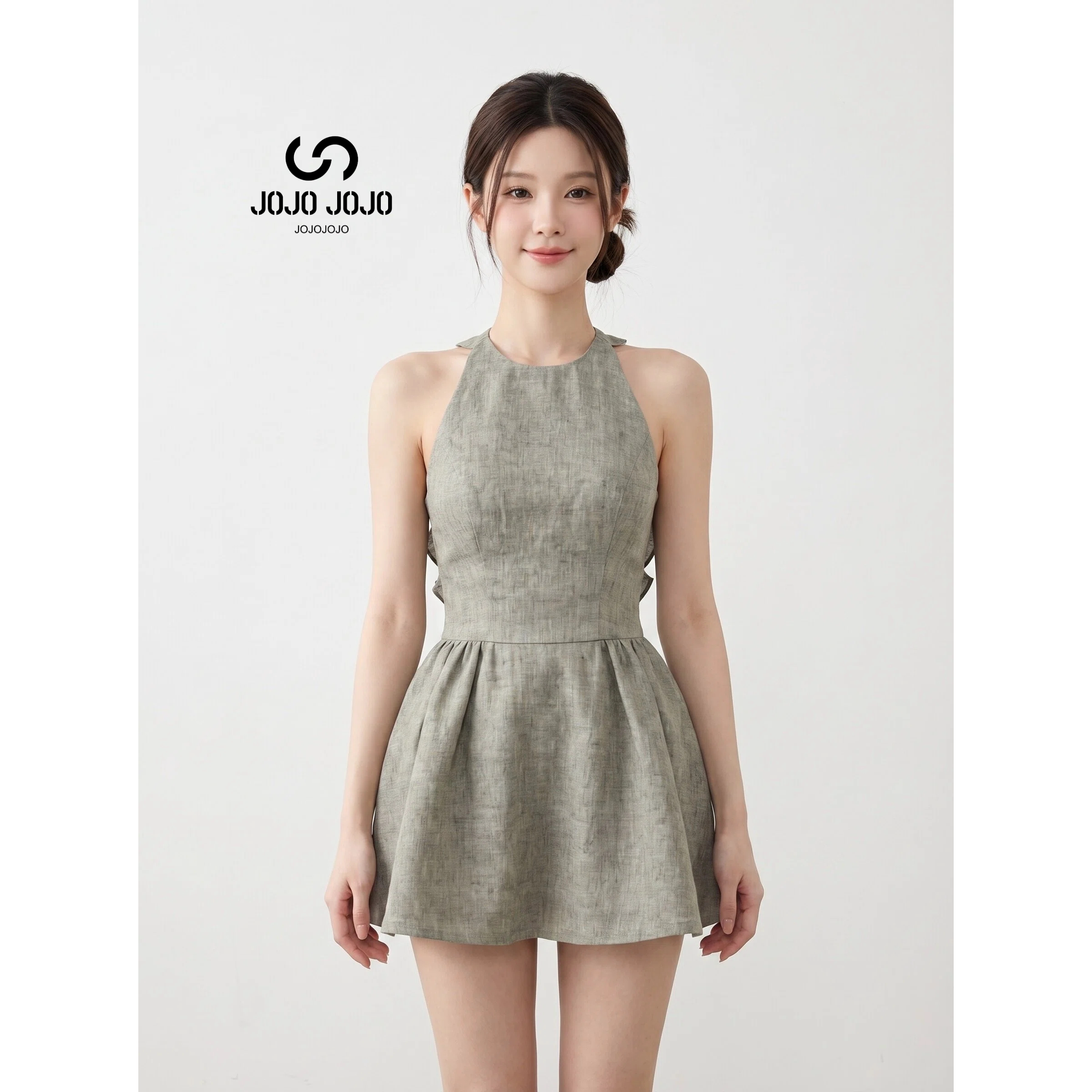 法式小香风气质无袖挂脖抹胸连衣裙2026夏季新款时尚名媛蓬蓬短裙