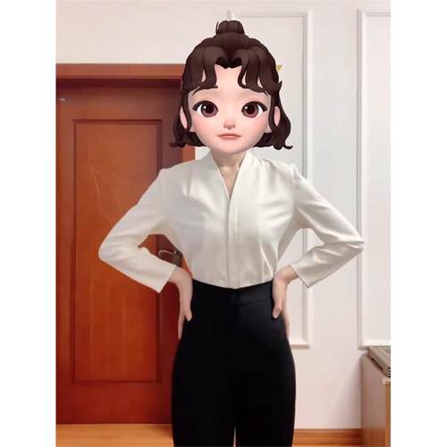 【送运费险】V领白衬衫女夏
