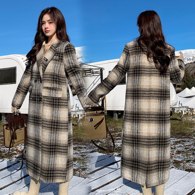 【送运费险】大码格子长款外套女