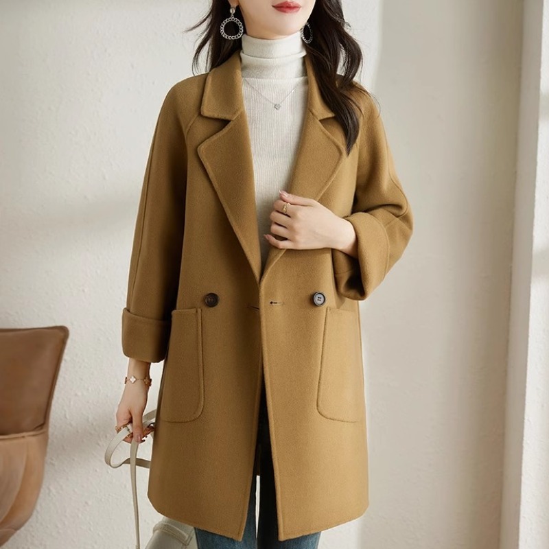 【送运费险】驼色毛呢外套女