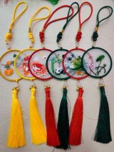 苏绣挂件中式手工刺绣送外国友人双面绣苏绣平安福中国风伴手礼品