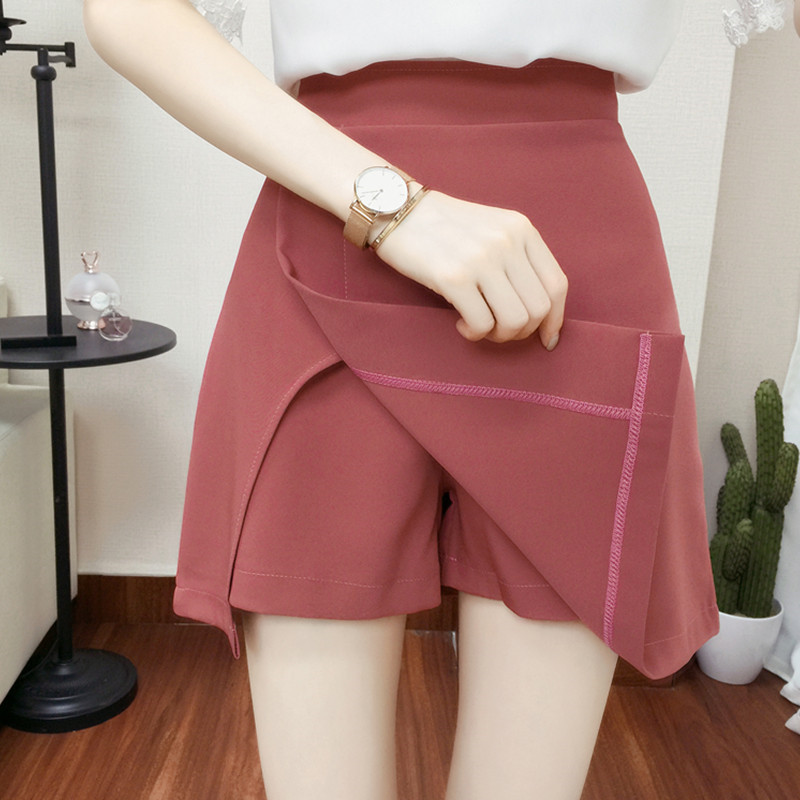 高腰显瘦春夏半身裙裤开叉短裙