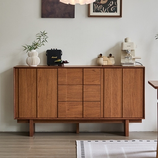 物宅 中古柚木客厅餐边柜储物柜复古实木一体收纳玄关柜靠墙茶水