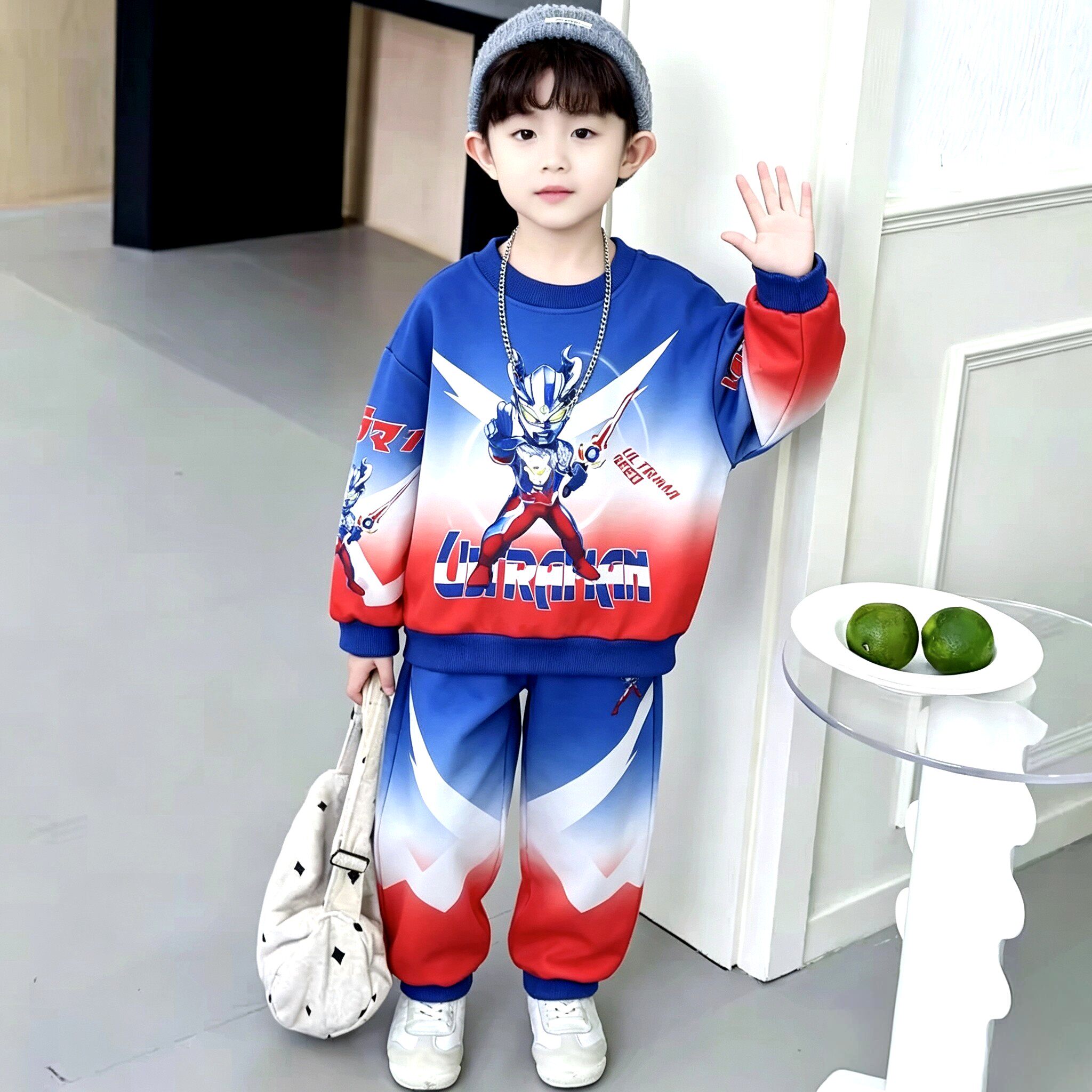 奥特曼衣服男童卫衣套装发光秋20
