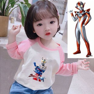 女童格丽乔衣服奥特曼长袖T恤小女孩纯棉透气圆领上衣插件打底衫