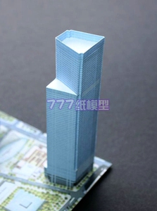 [777纸模型]美国摩天大楼11 城市办公楼高楼建筑沙盘模型