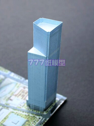 纸模型美国办公楼模型建筑沙盘