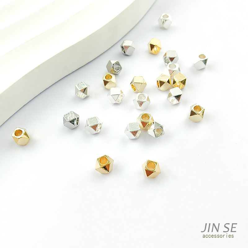 六边形多面切角珠diy饰品配件