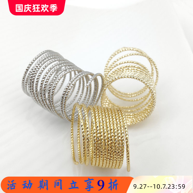 保色18k14k镀真金批花戒指圈diy