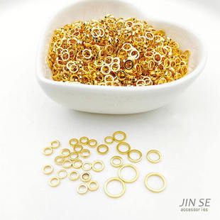 镀18K14K真金保色闭口圈垫片隔片diy手链项链耳环饰品配件材料