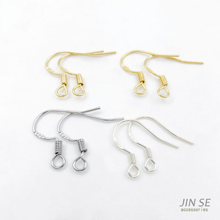 925通体纯银耳钩镀18K14K真金保色耳勾diy手工耳环耳饰品基础配件