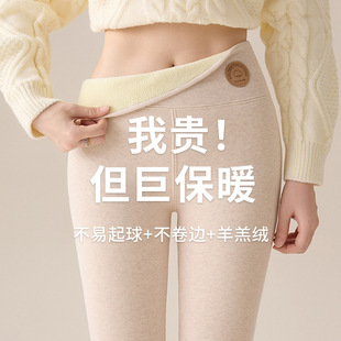 纯棉羊羔绒打底裤女外穿冬季东北特厚绒裤高腰保暖裤加绒加厚棉裤