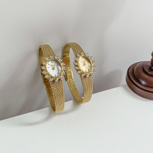 奢华复古中古表vintage精致轻奢镶钻手表女式小众百搭高级感手表
