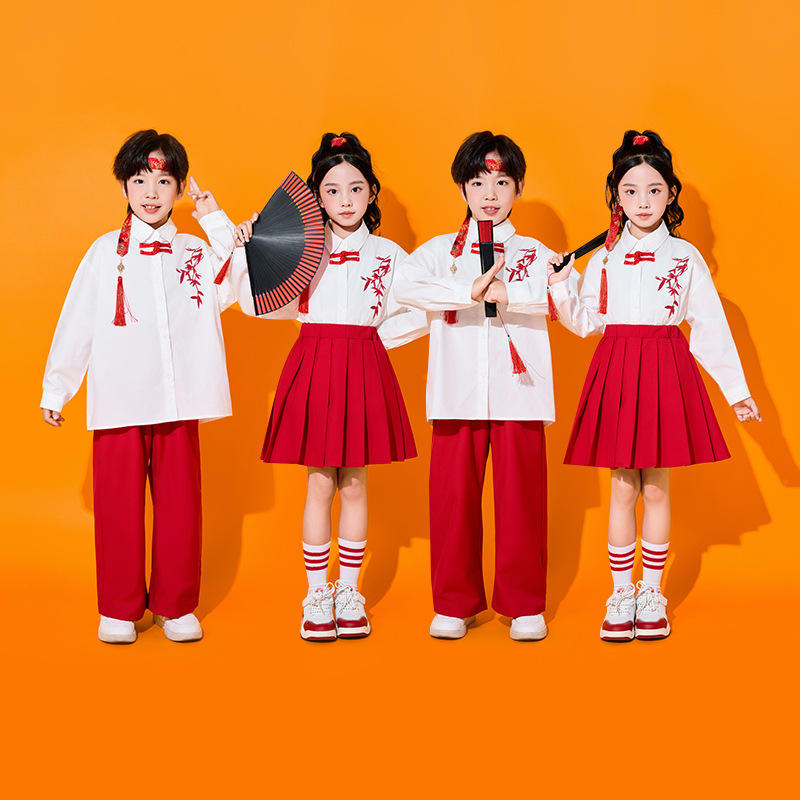 元旦儿童中国风演出服小学生运动