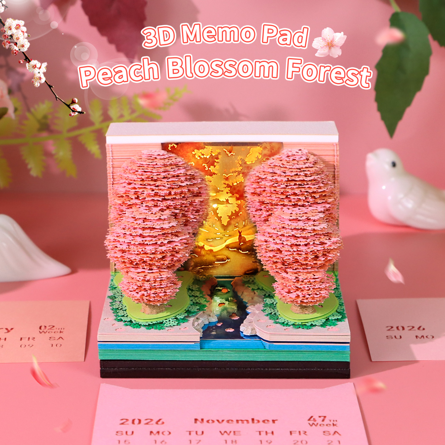 桃林3D立体纸雕便签纸本日历台历