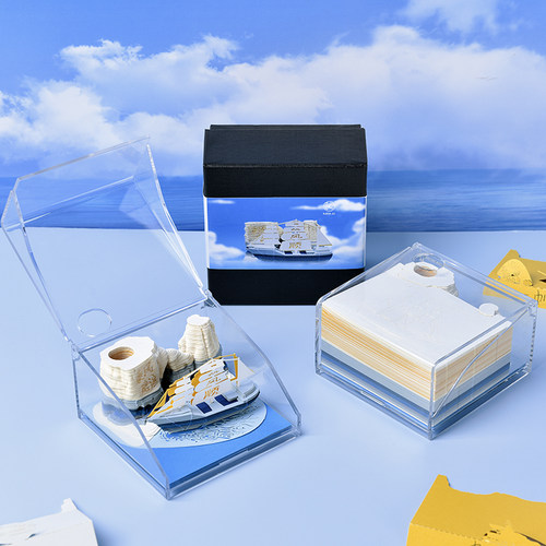 3d立体纸雕便签帆船一帆风顺
