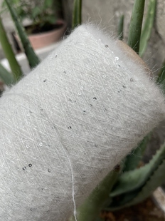 高比例羊驼马海毛亮片纱 珠片马海毛拉毛纱 手编毛衣线