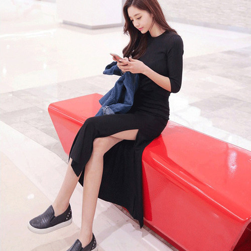 莫代尔女装ins显瘦修身包臀