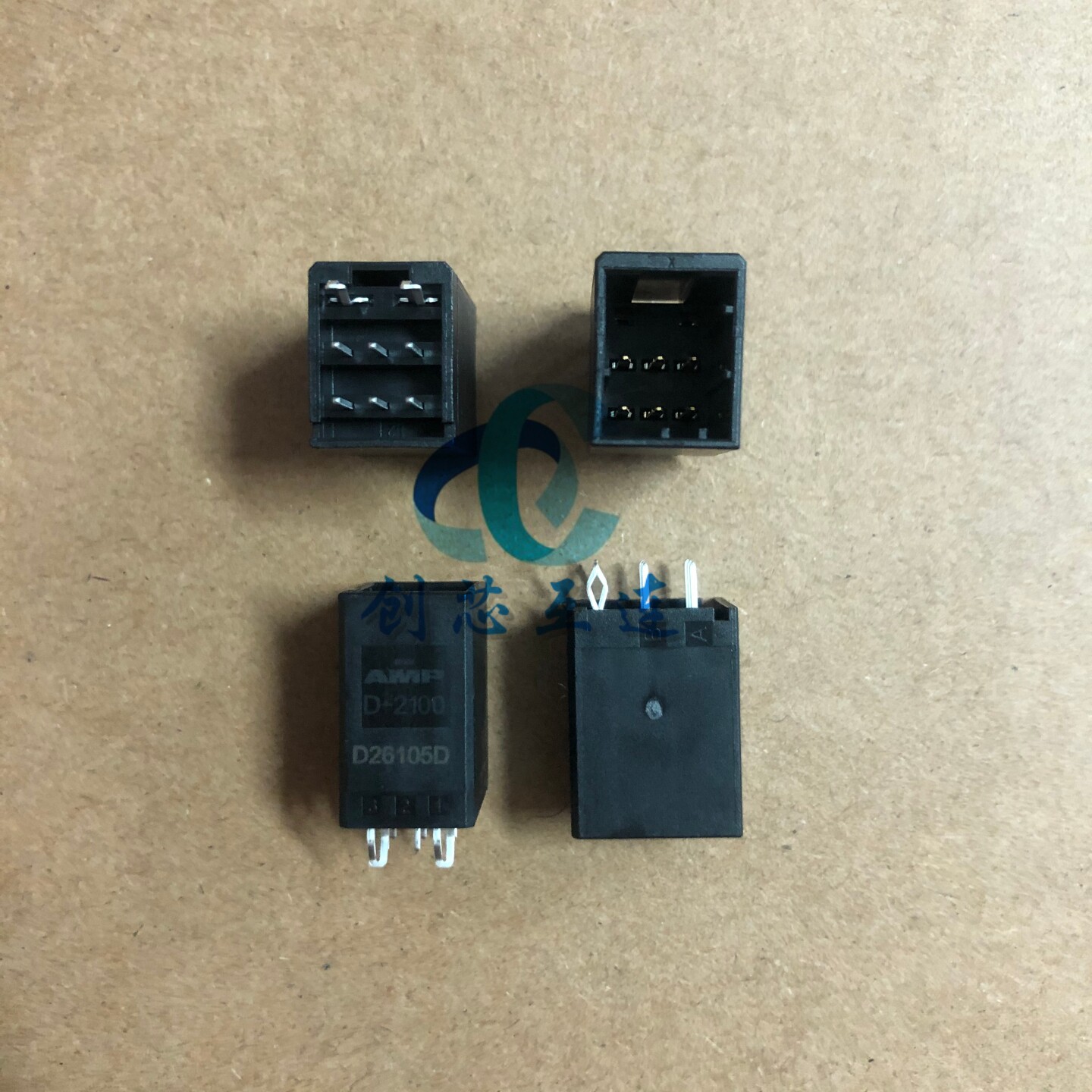 TE泰科连接器 1318124-1 6PIN 2.5mm间距 AMP D-2100 镀金 针座