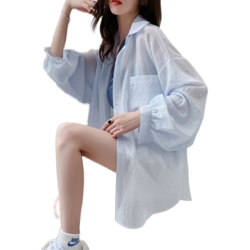 Ice silk sun protection clothing women's shirt new summer loose outer wear anti-UV chiffon cardigan thin coat