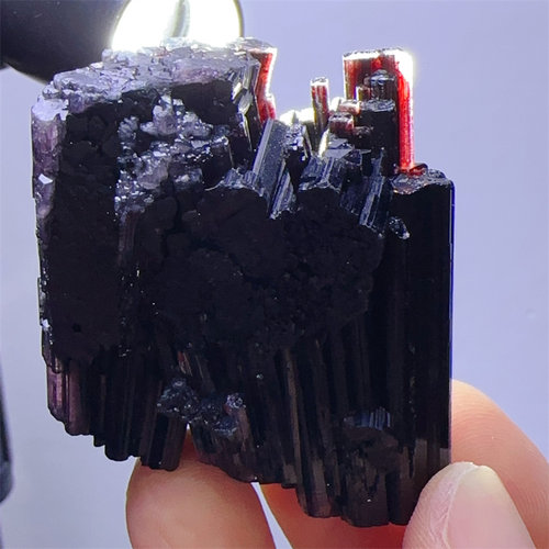 天然黑碧玺矩阵红绿碧玺原矿石电气石教学标本宝石裸石净化防辐射