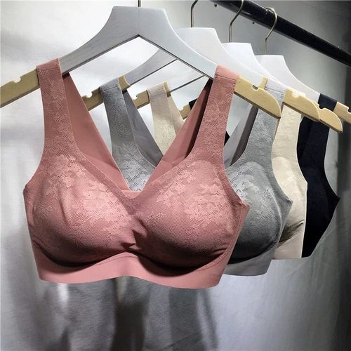 正品尚品无痕SP988安心无钢圈聚拢文胸蕾丝面防震背心式内衣