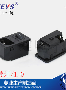 AC-01-L卡式 三孔连体保险丝座 设备三合一电源插座带开关多功能