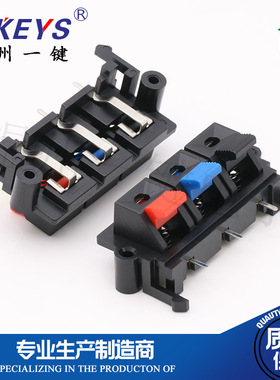 WP3-19线夹 3位音箱接线柱接线座三脚卧式单排老化测试夹红蓝黑