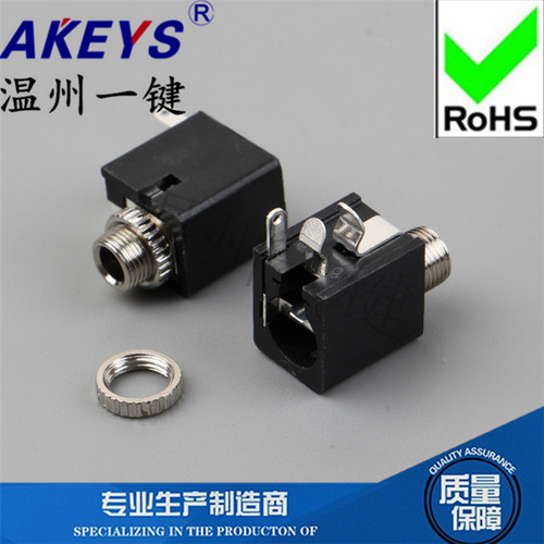 PJ-303M耳机接口插座3只插脚无固定脚Ф3.5MM音频插口母座