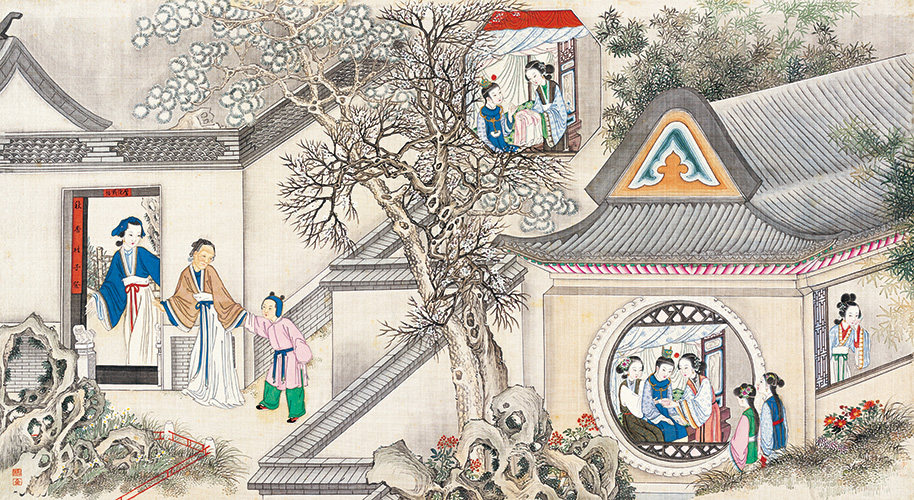 微喷打印装饰画心 清 孙温 红楼梦 约55x30cm绢本20幅可选a