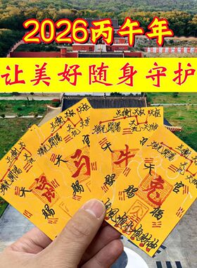 龙虎山直发十二生肖马牛鼠兔本命年太岁守护S平安手机御守卡