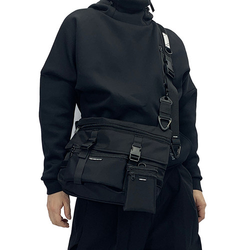 可拆卸副包机能风斜挎包