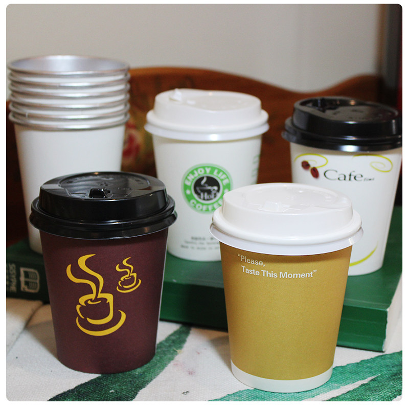 一次性铝箔纸杯加厚隔热防油奶茶杯咖啡杯加厚中杯商用定制logo