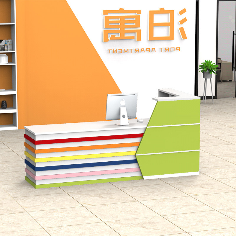 店铺吧台收银台小型培训教育机构接待台公司前台前台桌转角吧台桌