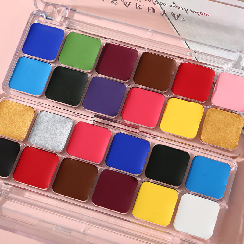 阿莎瑞雅十二色油彩膏万圣节圣诞舞会戏剧人体脸眼部彩绘化妆颜料