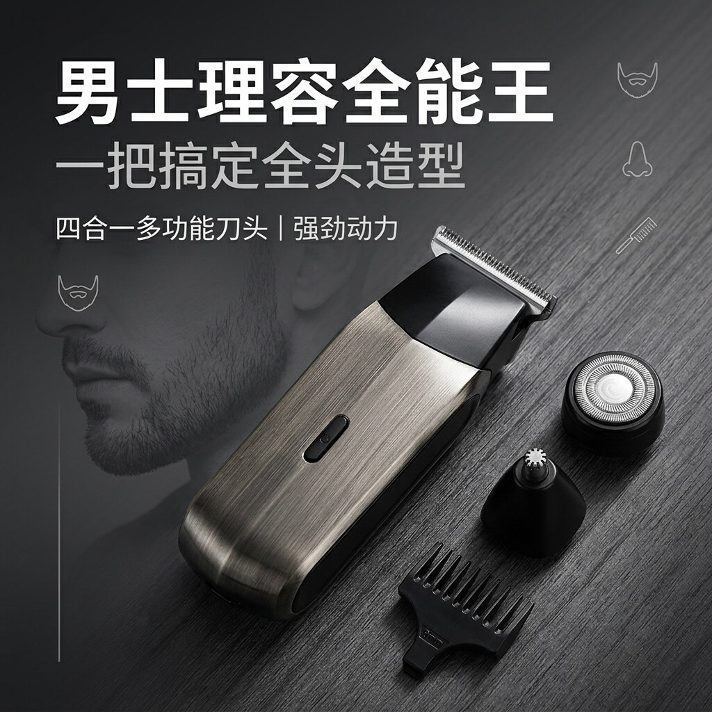 德国进口男士电动剃须刀鼻毛器理发器三合一多功能电剪推修鼻刀