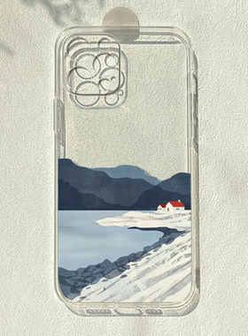 文艺插画适用苹果15/14华为p60小米11OPPO荣耀vivos7一加9透明手机壳