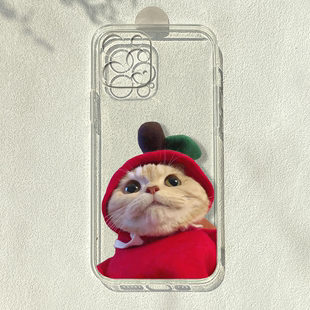 14华为mate60小米12reno荣耀vivox70透明手机壳 ins可爱猫适用苹果15