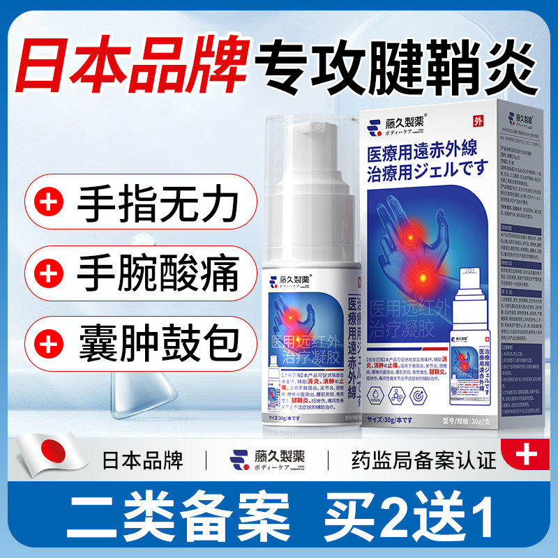 日本藤久腱鞘炎手腕护腕手指关节劳损喷剂疼痛膏热敷大拇指药膏贴