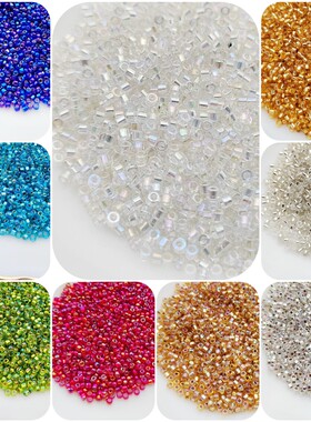 2mm进口mgb灌金银镀彩方孔米珠 仿古董幻彩米珠 手工diy饰品配件