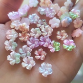 9mm混色树脂迷你鸡蛋花细闪小花手工头饰品美甲配件材料