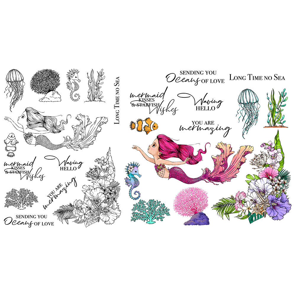 漂亮美人鱼和海底生物硅胶手工透明印章DIY相册日记手账装饰工具,文具电教/文化用品/商务用品,成品印章/学生用印/火漆,淘宝优惠券,粉丝福利购,淘宝优惠卷