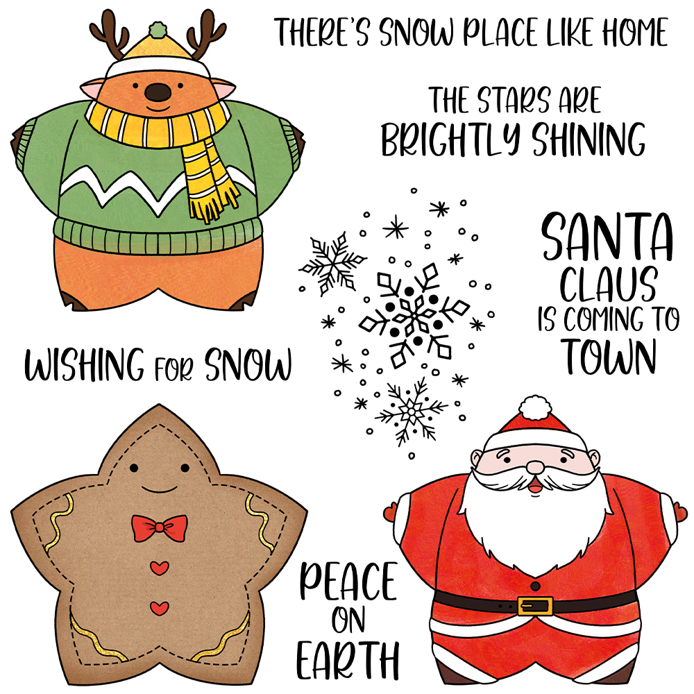 冬天可爱的圣诞老人星星印章刀模DIY相册日记手账贺卡装饰工具