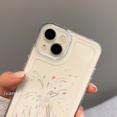 适用苹果16手机壳iphone16promax炫彩烟花15promax高级感小众14新款13透明pro简约plus全包12防摔11保护套x女
