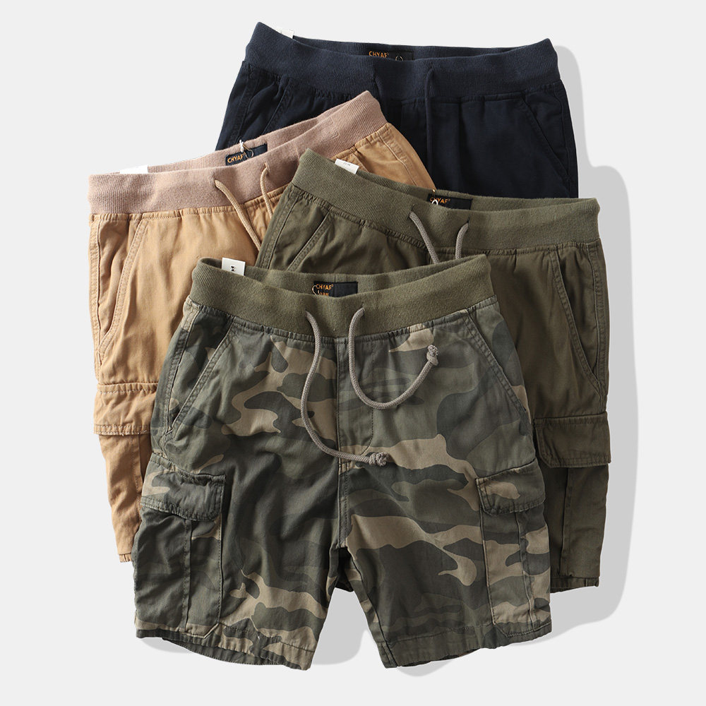 重磅夏季男士多口袋工装短裤直筒宽松三分裤露膝四分迷彩中裤休闲