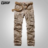 男长裤 子宽松直筒多口袋潮户外大码 休闲工装 重磅沙漠迷彩裤 裤 冲锋