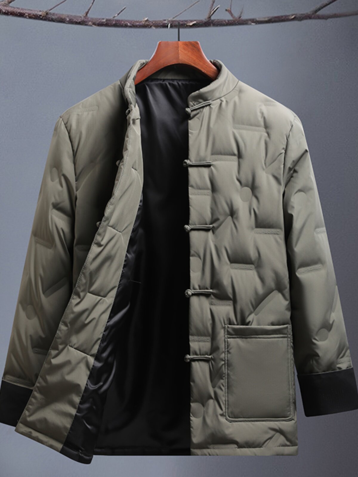 DOWN TANG SUIT MENS WINTER CASUAL DOWN JACKET CHINESE STYLE RETRO BUCKLE COTTON JACKET JACKET MENS CHINESE DAD WEAR