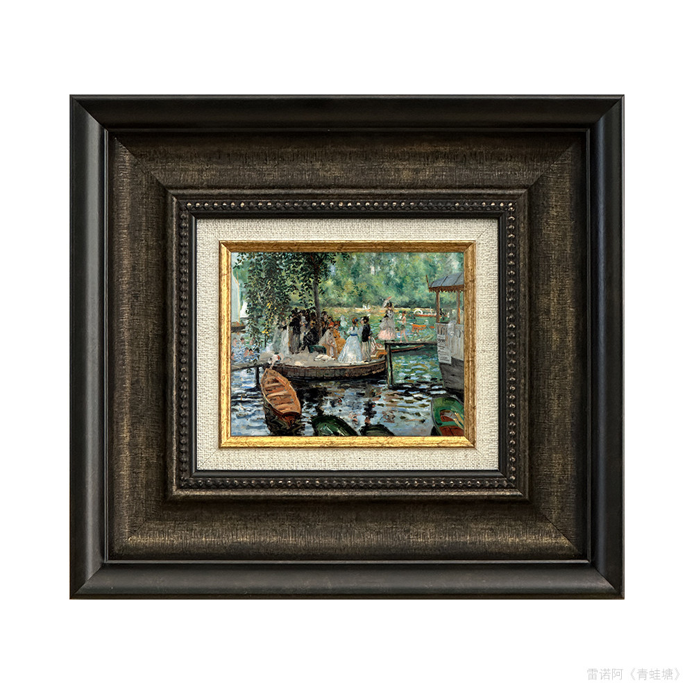 欧式古典挂画19世纪雷诺阿艺术画vintage客厅书房壁画《青蛙塘》